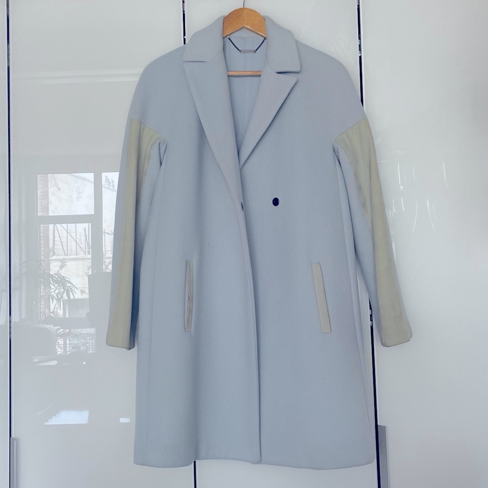 Ellie Tahari Light Blue Wool Coat